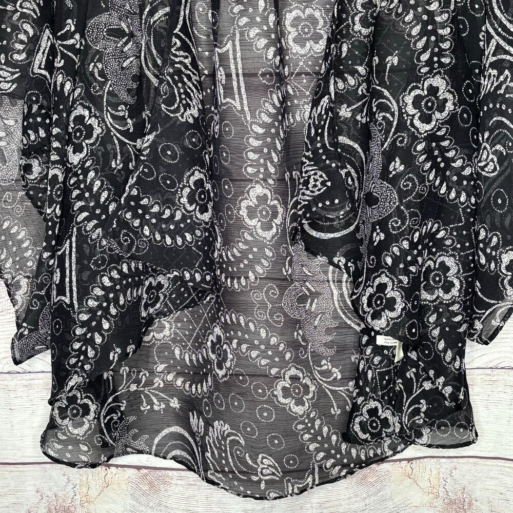Denim & Supply Ralph Lauren Navy & White Bandana Print Kimono Size Medium - Picture 10 of 14